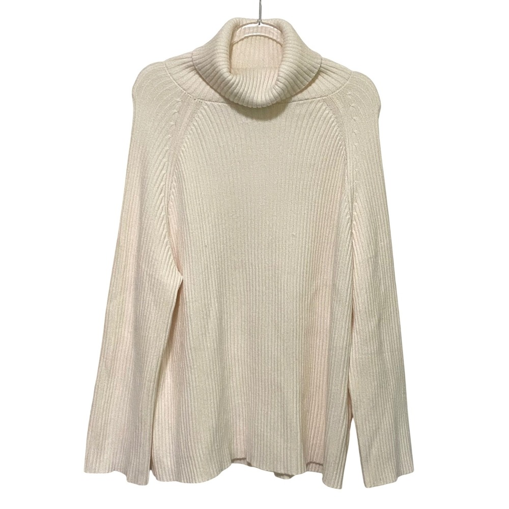 Zesica Womens Cream‎ Turtleneck Sweater S Cozy Chic Minimalist Neutrals Preppy